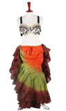 Lurex 3Tone Skirt Orange/Green/Brown