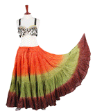 Lurex 3Tone Skirt Orange/Green/Brown