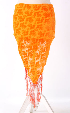 Burnout velvet hip scarf yellow
