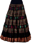 Block print skirt Maleficient with Padma border