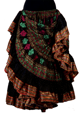 Block print skirt Maleficient with Padma border