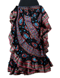 Block print skirt fish eye with Padma border