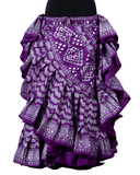Block print assuit skirt purple/silver in polyester