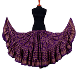 Block print assuit skirt purple/gold in polyester
