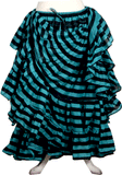Block print Black Turqouise Stripe skirt