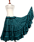 Black/Seagreen Stripe Skirt Block Print Skirt 25yards (100% Cotton)