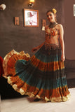 Lurex multi skirt with gold Padma border