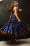 Jaipur multi dot padma skirt dark blue