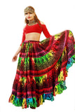 Block print skirt multi