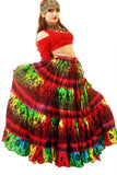 Block print skirt multi