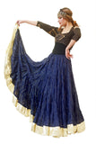 Lurex solid Skirt blue with gold border