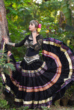 Black multi Trim Skirt 3 Tier 15 Yards 25 yards