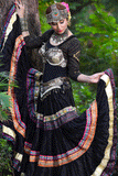 Black multi Trim Skirt 3 Tier 15 Yards 25 yards