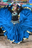 Gold border Skirt turqouise