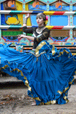 Gold border Skirt turqouise