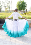 2 tone skirt turqouise/white